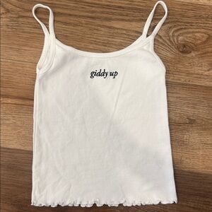 Giddy Up White Tank Top